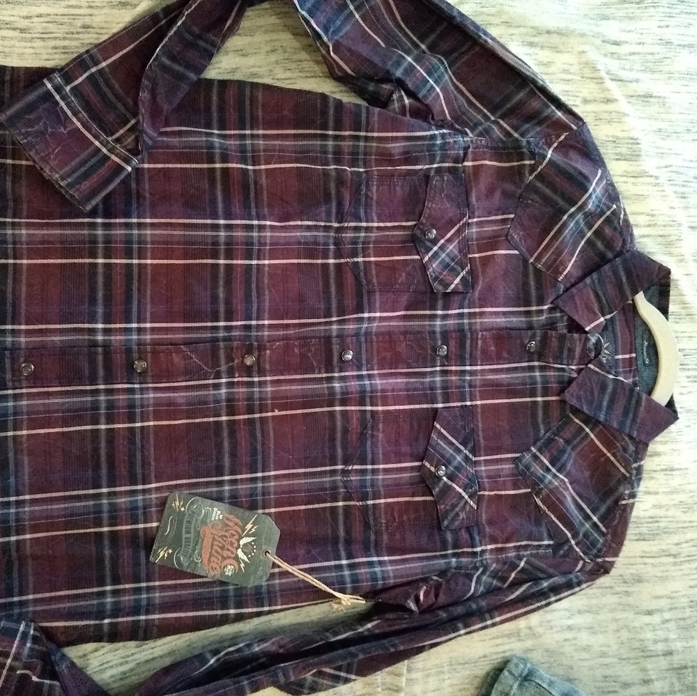 Mens  Medium Moonshine Spirit  Western Snap Shirt